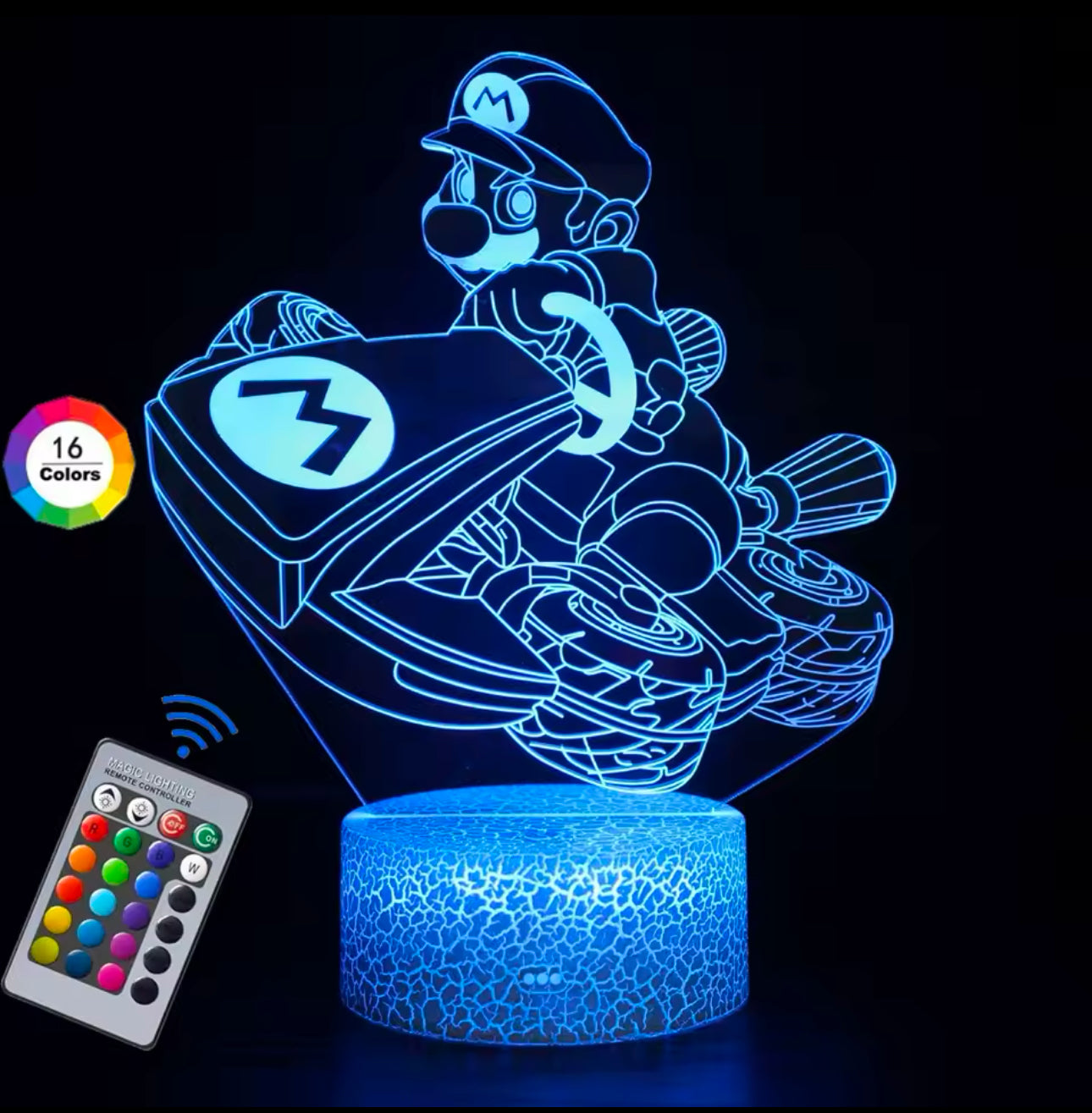 LAMPE 3D Mario Kart Multicouleur